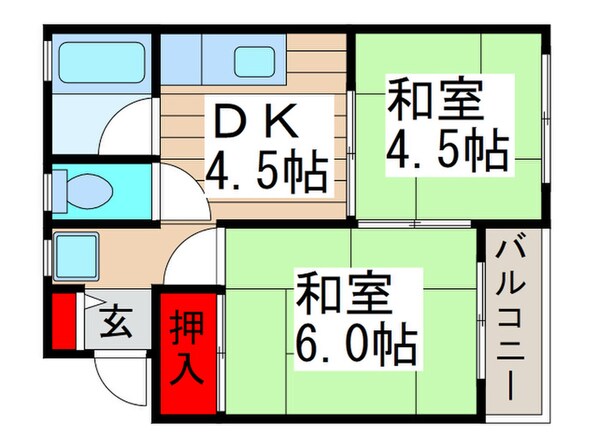 コ－ポジュネスの物件間取画像